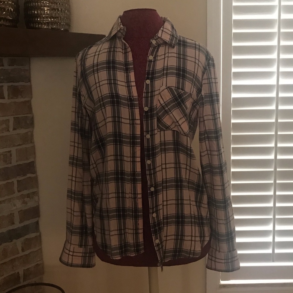 Pink & Blue lite weight Button Down